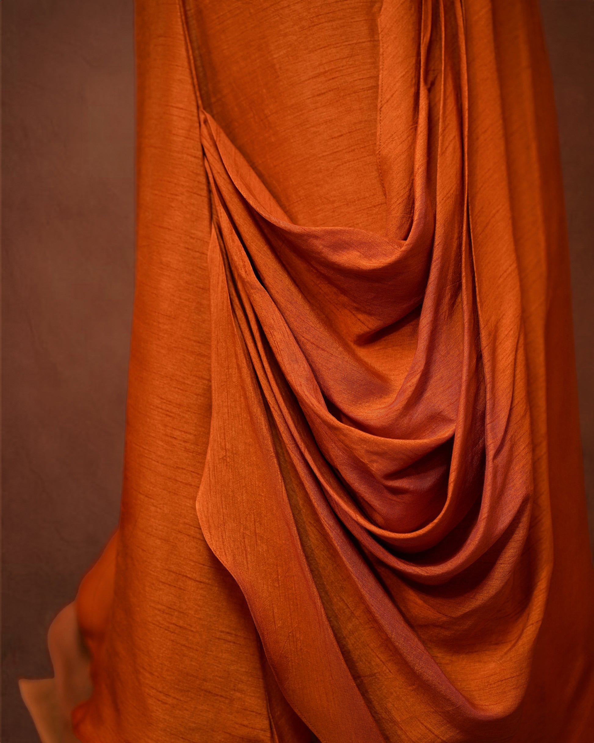 KNOT EMBROIDERED BELT WITH DRAPED COCKTAIL DRESS